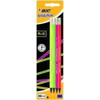 BIC pliiatsid Evolution Fluo Eraser, 4-pakk