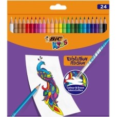 BIC värvipliiatsid Kids Evolution Illusion, 24 värvi