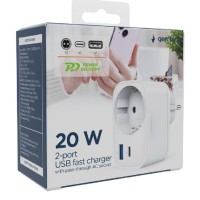 GEMBIRD laadija 2port USB 20W valge AC GEMBIRD laadija 2port USB 20W valge AC