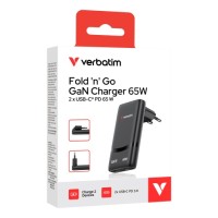VERBATIM Fold 'n' Go GaN laadija 65W must VERBATIM Fold 'n' Go GaN laadija 65W must