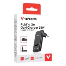 VERBATIM Fold 'n' Go GaN laadija 65W must VERBATIM Fold 'n' Go GaN laadija 65W must
