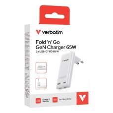 VERBATIM Fold 'n' Go GaN laadija 65W valge VERBATIM Fold 'n' Go GaN laadija 65W valge