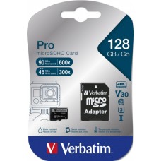 VERBATIM MicroSDXC kaart 128GB + adapter