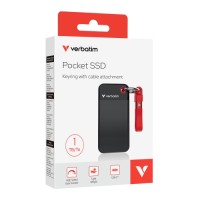 VERBATIM Pocket SSD 1 TB, must/punane VERBATIM Pocket SSD 1 TB, must/punane