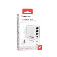 VERBATIM laadija 30W 4-port USB valge VERBATIM laadija 30W 4-port USB valge